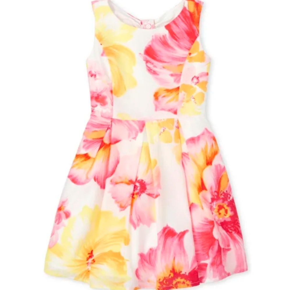 Girls Floral Fit And Flare Dress